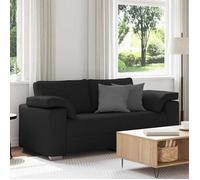 SOLOMON@Canapé en forme Loveseat - 2 places - Sofa fixe Contemporain - Noir - 140 cm Tissu XMM23357