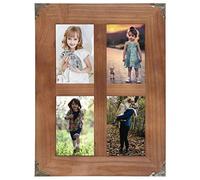 SOLOU Cadre photo 4 x 6 cm avec coins décoratifs en métal pour affichage de table et montage mural marron 16.2 * 12.2 inch
