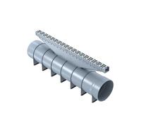 SOLOWEB UCAN-C Ø110 C250 GRIS-50 cm Gouttière Tubulaire avec Grille, Gris