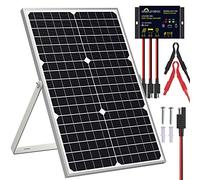 SOLPERK Solar Panel Kit 30W 12V, Solar Battery Trickle Charger Maintainer + Upgrade Waterproof Controller + Adjustable Mount Bracket for Boat Car RV Motorcycle Marine Automotive