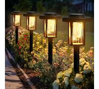 Solpex Lampe Solaire de Jardin à LED - Lot de 46, Éclairage d'Extérieur Étanche pour Allée - Blanc Chaud
