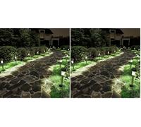 Solpex Lampes solaires d'extérieur, 16 pièces, lampes solaires d'extérieur, lumière LED, éclairage de chemin pour terrasse, pelouse, cour, allée, trottoir, blanc (Lot de 2)