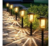 Solpex Lampes Solaires LED d'Extérieur - Lot de 6 - Éclairage pour Jardin, Chemin, Allée, Blanc Chaud, Étanche