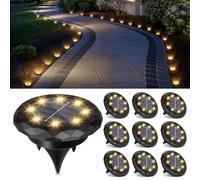 Solpex Lot de 10 lampes solaires de jardin - Étanche IP65 - Éclairage de terrasse pour chemin, allée, piscine, jardin, cour - Blanc Chaud