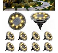 Solpex Lot de 10 lampes solaires d'extérieur IP65 étanches pour escaliers, terrasse et allée (blanc chaud)