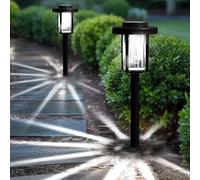 Solpex Lot de 2 lampes solaires d'extérieur à LED - Décoration de jardin - Étanche - Éclairage solaire pour jardin, terrasse, paysage, trottoir, blanc