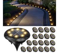 Solpex Lot de 20 lampes solaires de jardin - Étanche IP65 - Éclairage de terrasse pour chemin, allée, piscine, jardin, cour - Blanc Chaud