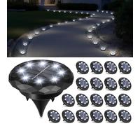 Solpex Lot de 20 lampes solaires de jardin - Étanche IP65 - Éclairage de terrasse pour chemin, allée, piscine, jardin, cour - Blanc