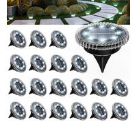 Solpex Lot de 20 lampes solaires d'extérieur étanches IP65 pour escaliers, terrasse et trottoirs (blanc froid)