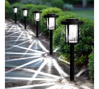 Solpex Lot de 6 lampes solaires d'extérieur à LED - Décoration de jardin - Étanche - Éclairage solaire pour jardin, terrasse, paysage, trottoir, blanc
