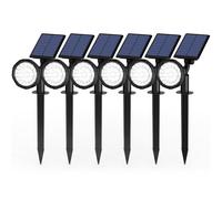 Solpex Lot de 6 Spots Solaires d'extérieur, Projecteurs Solaires,IP65 étanches à 25 LED Lampes solaires pour Chemins, extérieur Jardins, Clôtures (Blancs)