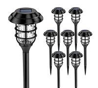 Solpex - Lot de 8 lampes solaires pour allée, extérieur, lampes de jardin, lampes LED étanches pour patio, pelouse, cour et paysage - Blanc froid