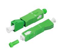 Solryn 2 Pièces Adaptateur Fibre Optique SC/APC Mâle vers LC/APC Femelle, Vert Coupleur pour Fibres Optiques, Connecteur Rapide, Compatible avec Equipement Communication Fibre Optique, Jarretière