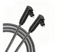 Solryn Câble Optique Audio Numérique Toslink, Câble Fibre Optique Spdif, Cordon Fibre 360° et 90° Rotatif 24K, pour TV/Barre de Son/Home Cinéma/PS4/Xbox/Récepteur AV, 1M Gris