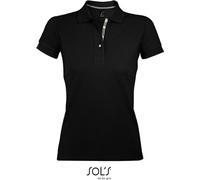 SOLs 00575 | Polo Femme Portland - Couleur : Noir/Gris (Solid) - Taille : M