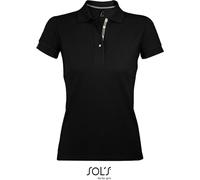 SOLs 00575 | Polo Femme Portland - Couleur : Noir/Gris (Solid) - Taille : S