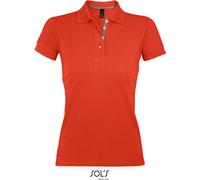 SOLs 00575 | Polo Femme Portland - Couleur : Orange brûlé/Gris (Solid) - Taille : S