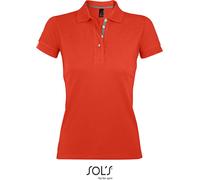 SOLs 00575 | Polo femme Portland - Couleur : orange brûlé/gris (uni) - Taille : XS