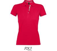 SOLs 00575 | Polo Femme Portland - Couleur : Rouge/Gris (Solid) - Taille : XXL