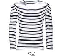 SOLs 01402 | T-shirt manches longues rayé marine - Couleur : Blanc/Navy - Taille : 3XL