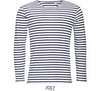 SOLs 01402 | T-shirt manches longues rayé marine - Couleur : Blanc/Navy - Taille : XL