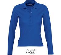 SOLs 11317 | Polo femme manches longues Podium / Quatre boutons - Couleur : Bleu Royal - Taille : S