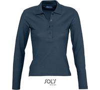 SOLs 11317 | Polo femme manches longues Podium / Quatre boutons - Couleur : Denim - Taille : L