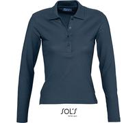 SOLs 11317 | Polo femme manches longues Podium / Quatre boutons - Couleur : Denim - Taille : S