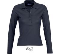 SOLs 11317 | Polo femme manches longues Podium / Quatre boutons - Couleur : Navy - Taille : L