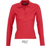 SOLs 11317 | Polo femme manches longues Podium / Quatre boutons - Couleur : Rouge - Taille : XL