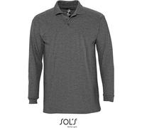 SOLs 11353 | Polo homme manches longues hiver II - Couleur : Charcoal Melange - Taille : M