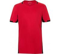 SOLS Contraste Enfants Classico T-shirt de football à manches courtes PC2790 (12 ans (152)) (Rouge/Noir)