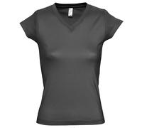 SOLS Femmes T-Shirt Uni En Coton À Manches Courtes Vee V-Cou Taille S-3XL