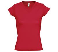 SOLS Femmes T-Shirt Uni En Coton À Manches Courtes Vee V-Cou Taille S-3XL