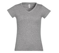 SOLS Femmes T-Shirt Uni En Coton À Manches Courtes Vee V-Cou Taille S-3XL