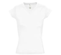 SOLS Femmes T-Shirt Uni En Coton À Manches Courtes Vee V-Cou Taille S-3XL