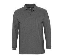 SOLS Homme Polo Piqué En Coton À Manches Longues Uni - Sans Logo S-3XL