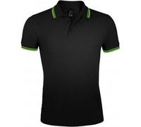 SOLS - Polo manches courtes PASADENA - Homme (S) (Noir/vert clair) - UTPC2431 Noir/vert Clair