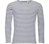 SOLS Marine - T-shirt rayé à manches longues - Homme (S) (Blanc/Bleu marine) - UTPC2579 Blanc/Bleu Marine
