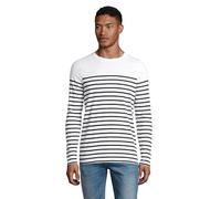 SOL'S Matelot LSL Men - Tee-Shirt Marinière Homme à Manches Longues - Blanc/Bleu Marine - S