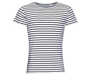 SOLS Miles T-shirt rayé Blanc/bleu marine Taille S