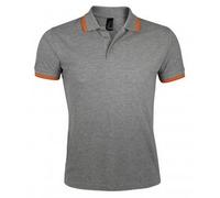 SOLS - Polo manches courtes PASADENA - Homme (M) (Gris chiné/orange) - UTPC2431 Gris Chiné/orange G