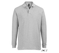 SOL'S - Polo Homme Manches Longues - Star - Gris Chiné II XXL