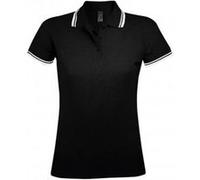 SOLS - Polo manches courtes PASADENA - Femme (2XL) (Noir/blanc) - UTPC2432 Noir/blanc G