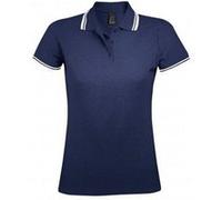 SOLS - Polo manches courtes PASADENA - Femme (S) (Gris chiné/orange) - UTPC2432 Gris Chiné/orange G