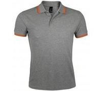 SOLS - Polo manches courtes PASADENA - Homme (M) (Gris chiné/orange) - UTPC2431 Gris Chiné/orange G