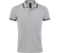 SOLS - Polo manches courtes PASADENA - Homme (S) (Gris chiné/bleu marine) - UTPC2431 Gris Chiné/bleu Marine G
