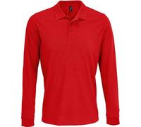 SOLS - Polo "Prime" pour homme/femme Unie Manches Longues PC5205 (XXL) (Rouge)