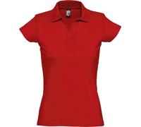 SOLS Prescott Polo en jersey pour femme, manches courtes PC327 (S) (Rouge)