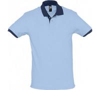 SOLS Prince - Polo à manches courtes - Homme (XS) (Bleu ciel/Bleu marine) - UTPC323 Bleu Ciel/Bleu Marine G